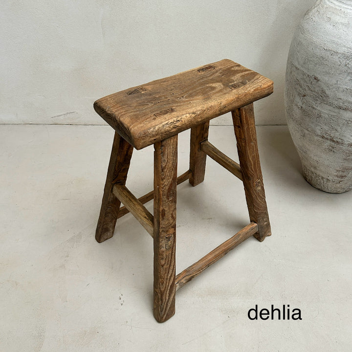 Rustic Wood Antique Stool (select from photo)