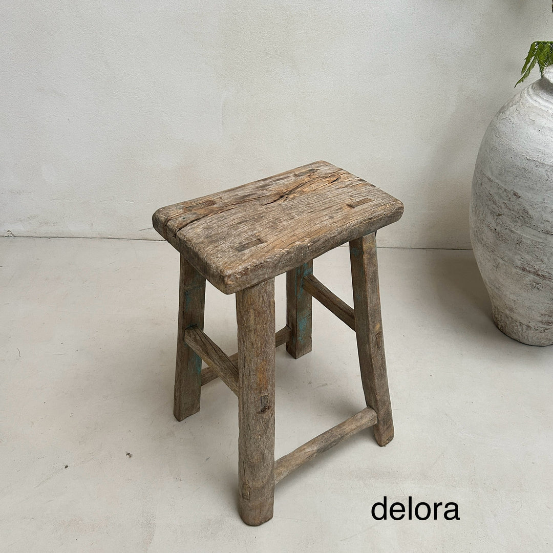 Rustic Wood Antique Stool (select from photo)