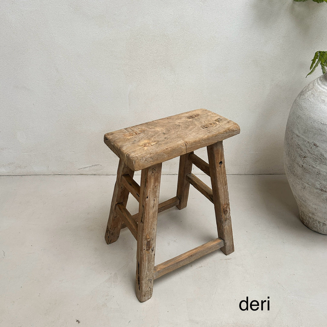 Rustic Wood Antique Stool (select from photo)