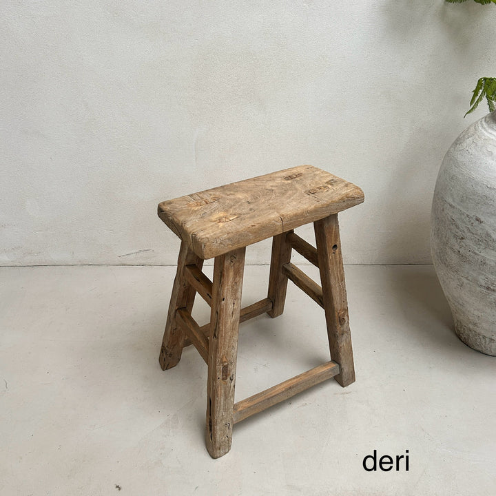 Rustic Wood Antique Stool (select from photo)