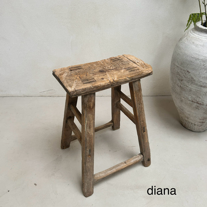 Rustic Wood Antique Stool (select from photo)
