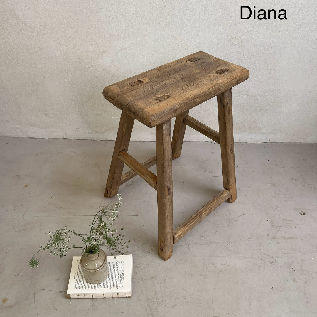 Rustic Wood Antique Stool (select from photo)