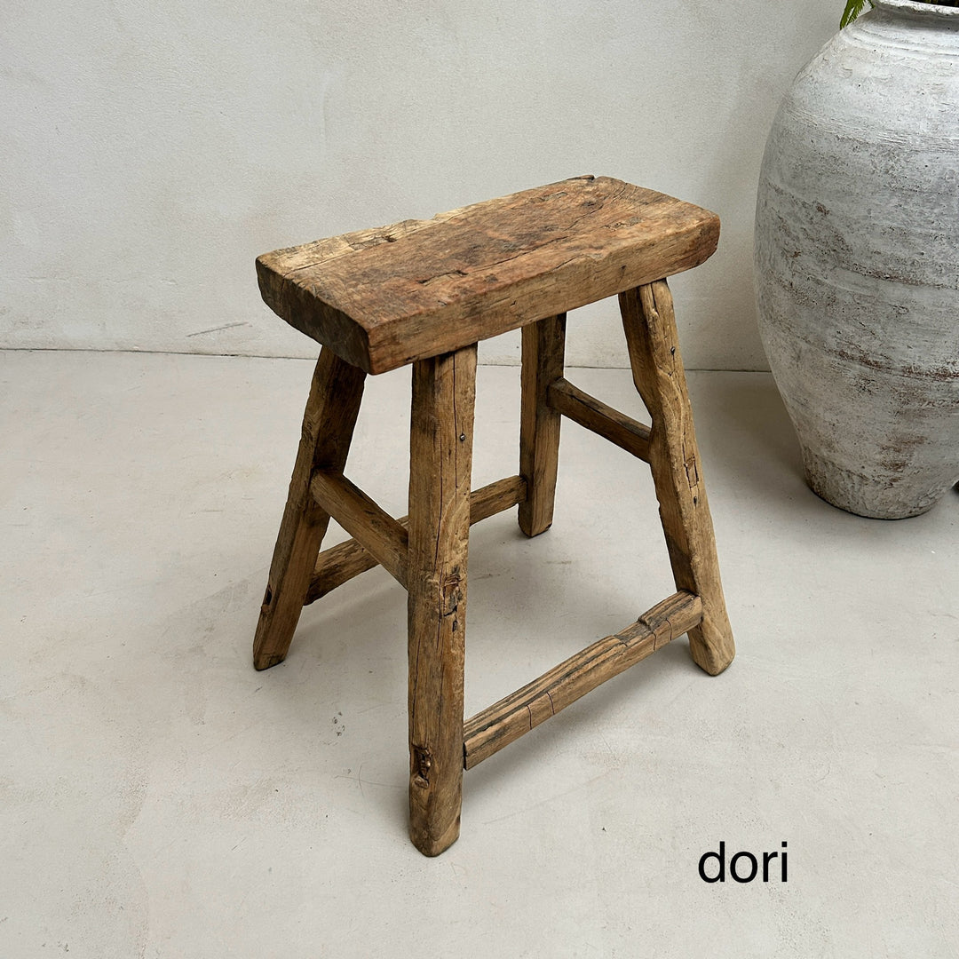 Rustic Wood Antique Stool (select from photo)