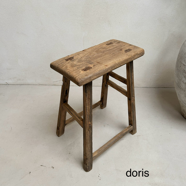 Rustic Wood Antique Stool (select from photo)