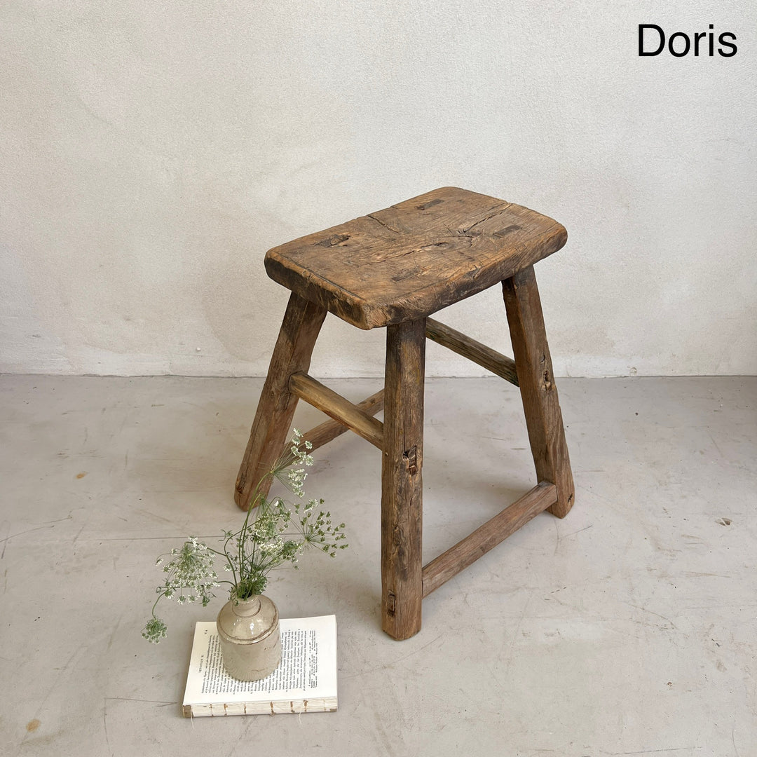 Rustic Wood Antique Stool (select from photo)