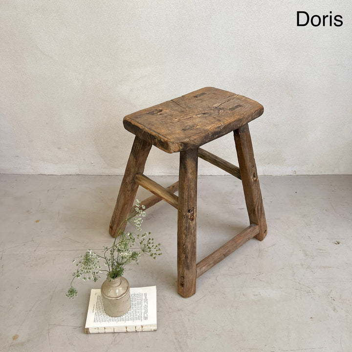 Rustic Wood Antique Stool (select from photo)