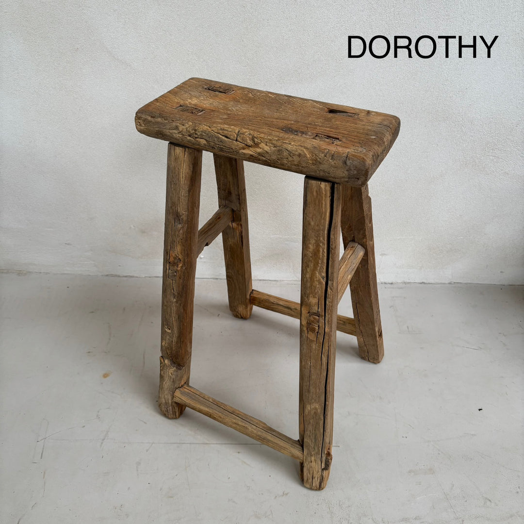 Rustic Wood Antique Stool (select from photo)