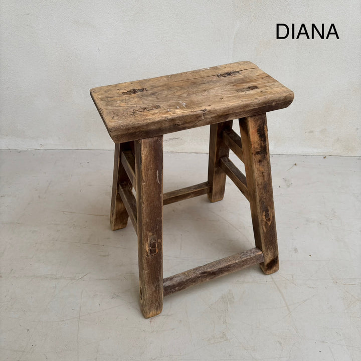 Rustic Wood Antique Stool (select from photo)