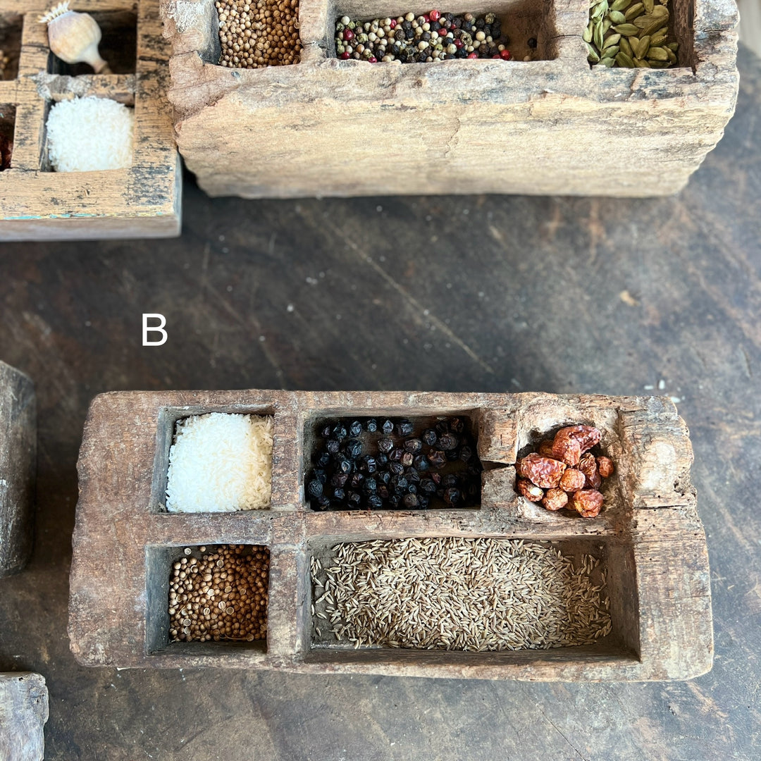 Rustic Wooden Spice Tray B