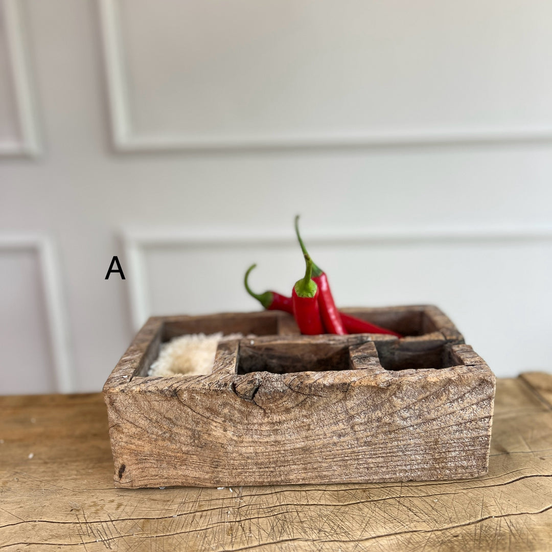 Rustic Wooden Spice Tray A