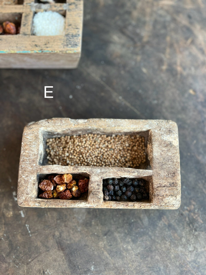 Rustic Wooden Spice Tray E 