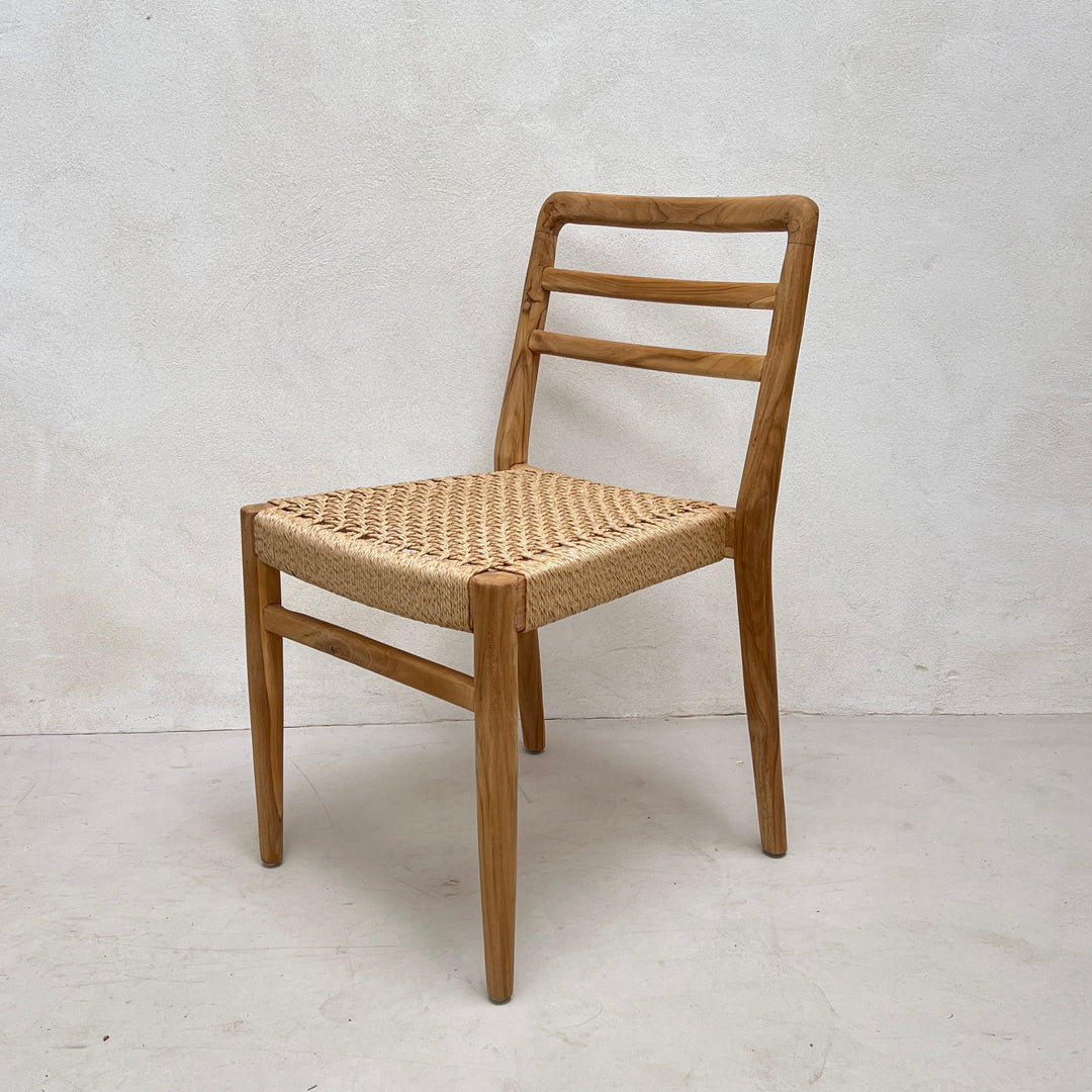 Rustic wood garden dining chair