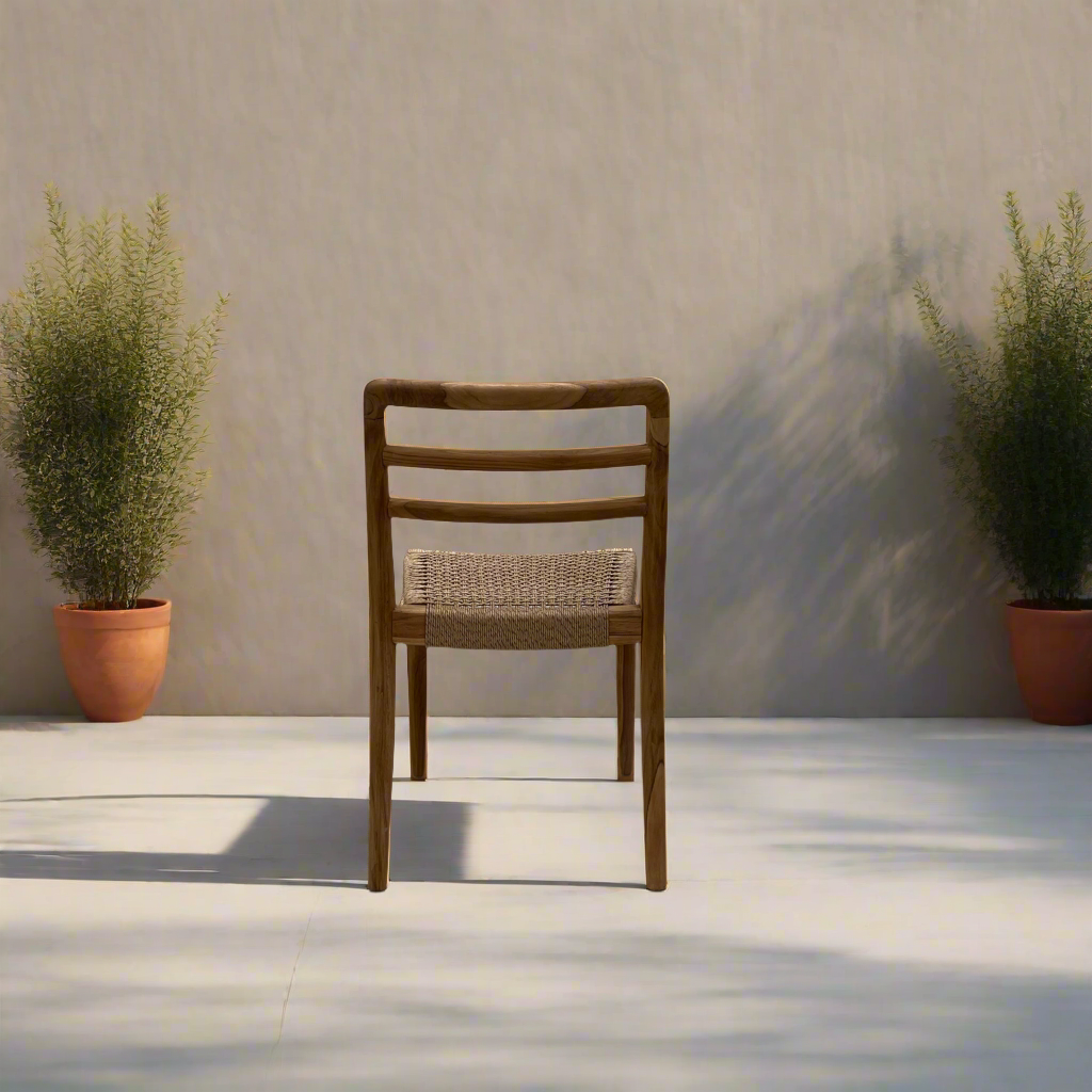 Rustic wood garden dining chair