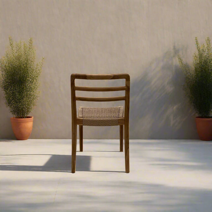 Rustic wood garden dining chair