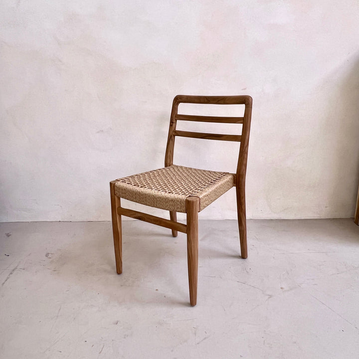 Rustic wood garden dining chair