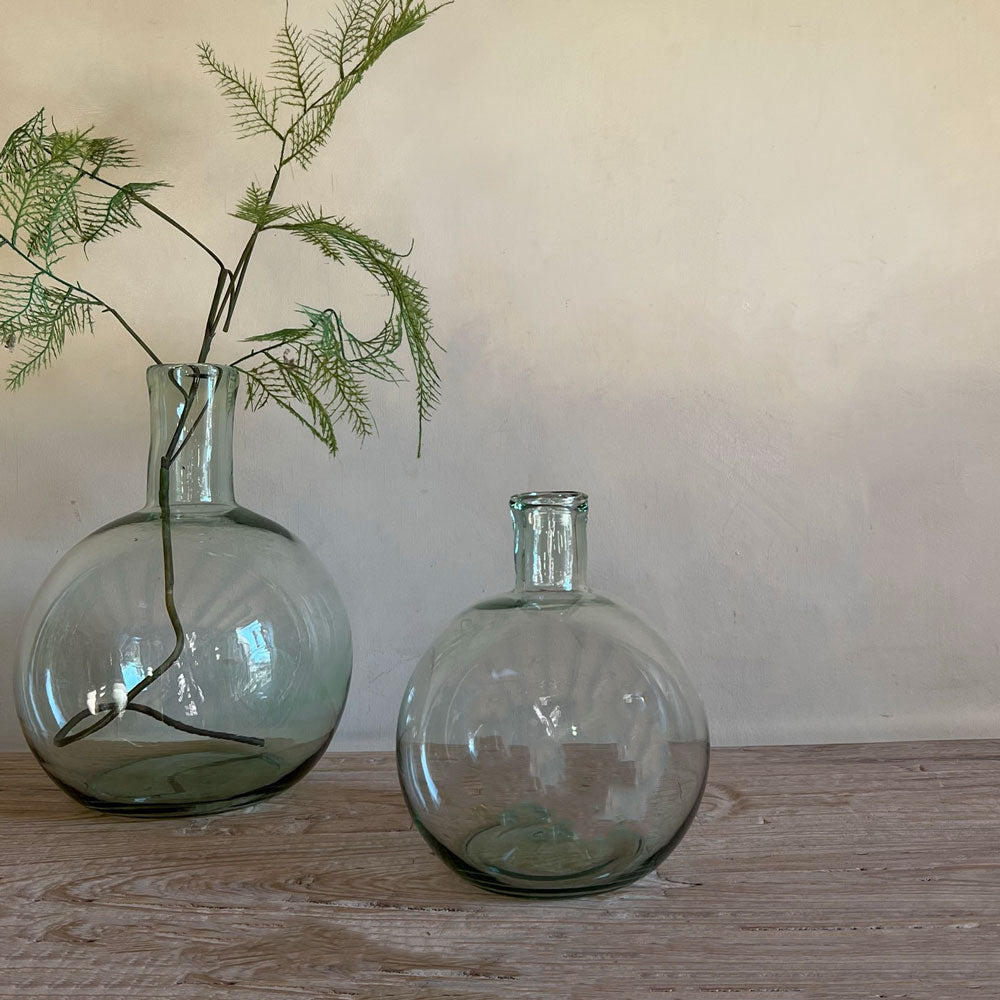 Small round glass vase