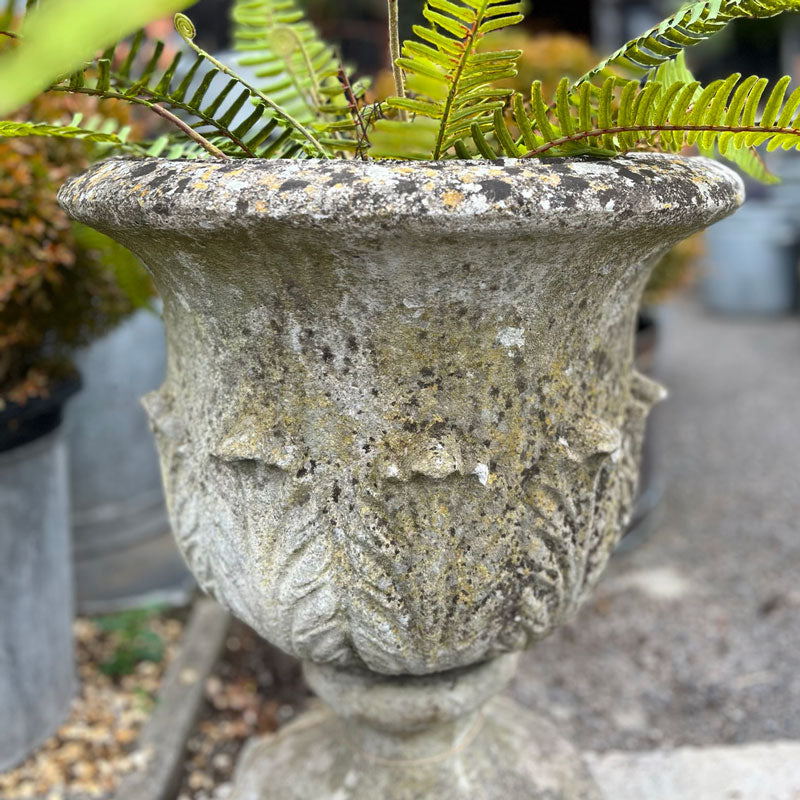 Antique stone garden urn