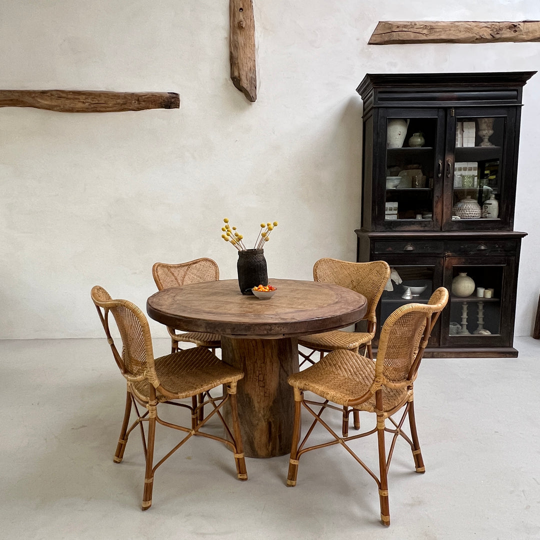 Salvaged Teak Round Dining Table