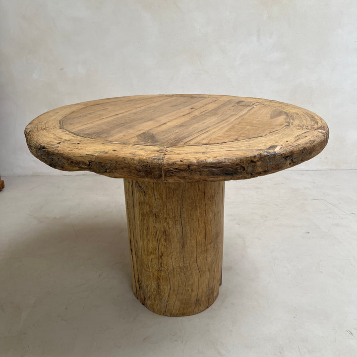 Salvaged Teak Round Dining Table