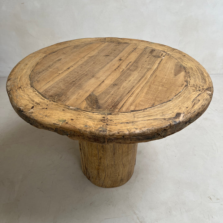 Salvaged Teak Round Dining Table