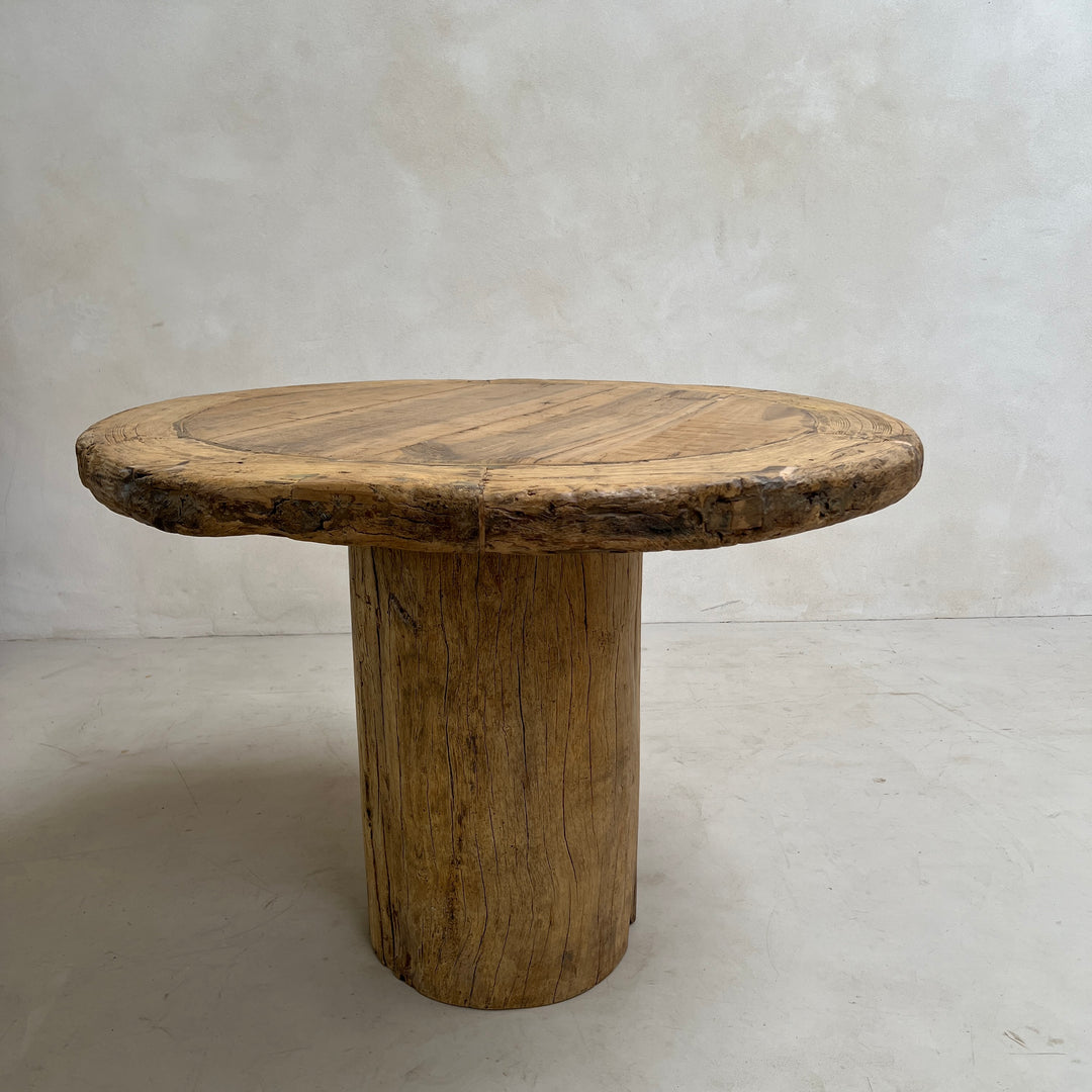 Salvaged Teak Round Dining Table
