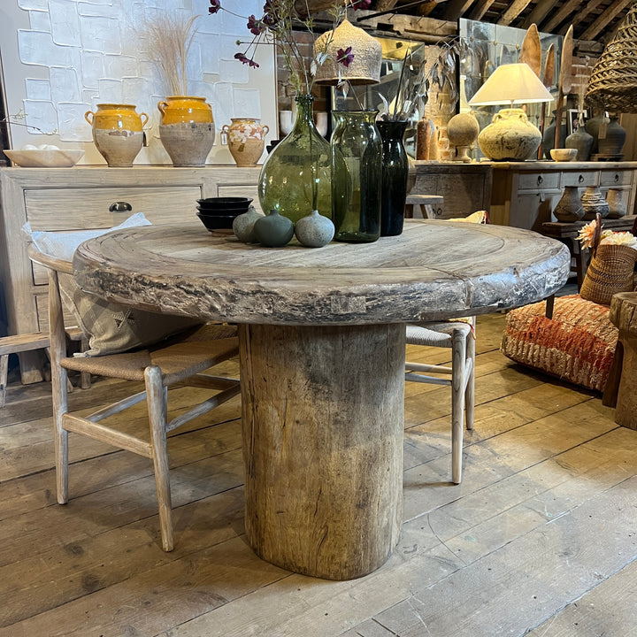 Salvaged Teak Round Dining Table