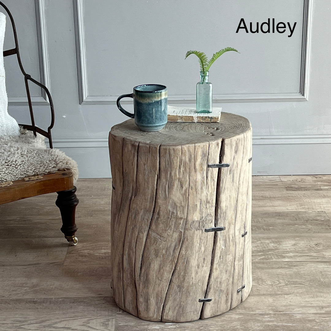 Salvaged Wood Tree Stump Side Tables au