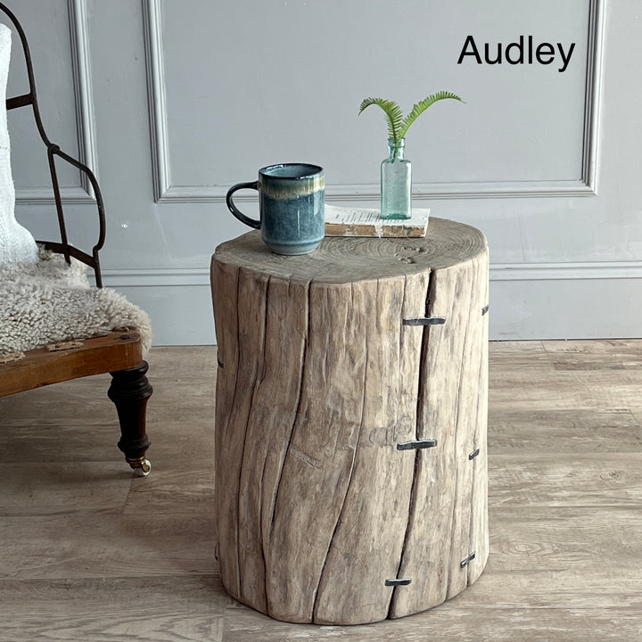 Salvaged Wood Tree Stump Side Tables au