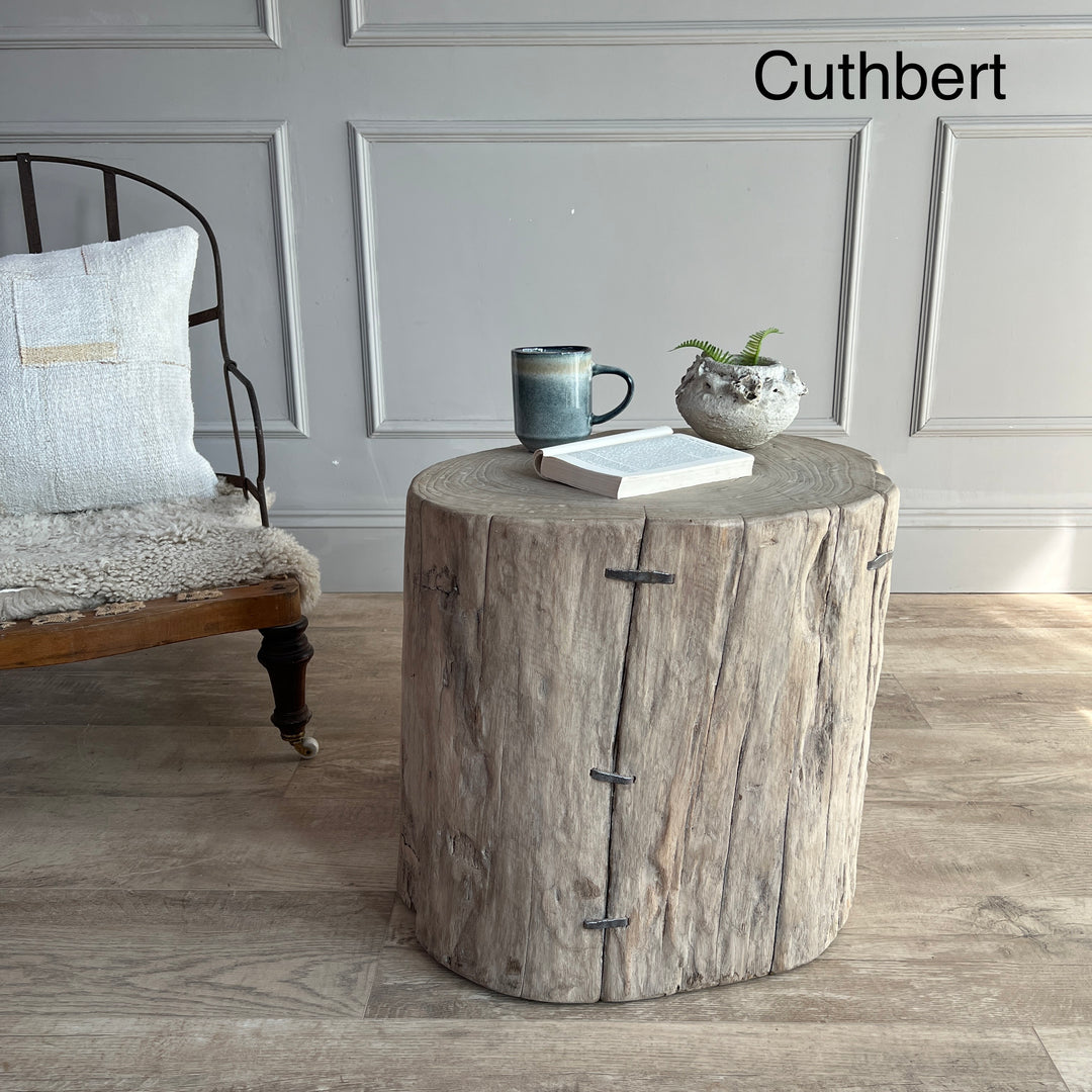 Salvaged Wood Tree Stump Side Tables c