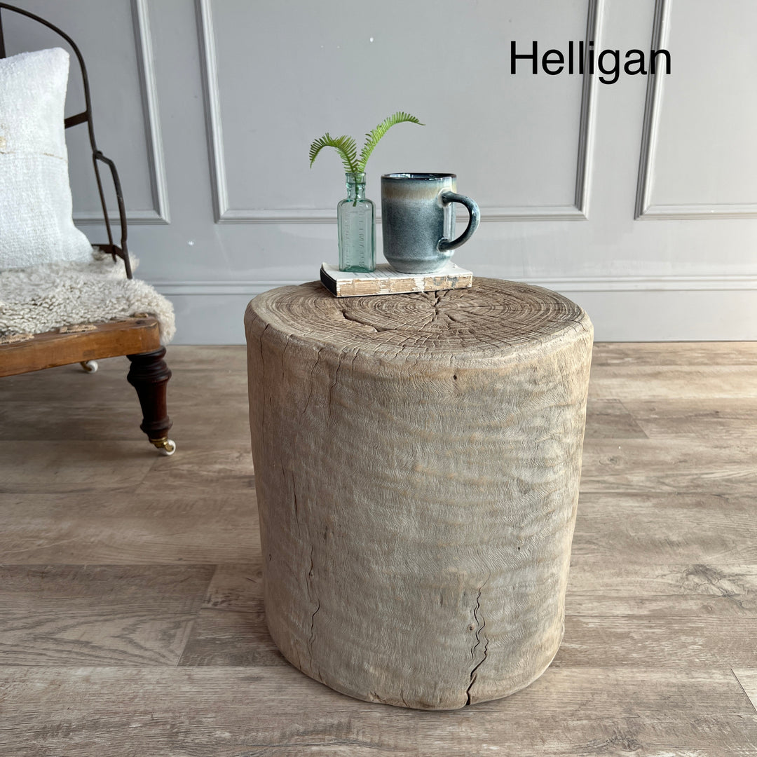 Salvaged Wood Tree Stump Side Tables h