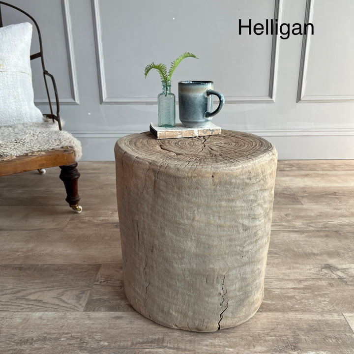Salvaged Wood Tree Stump Side Tables h