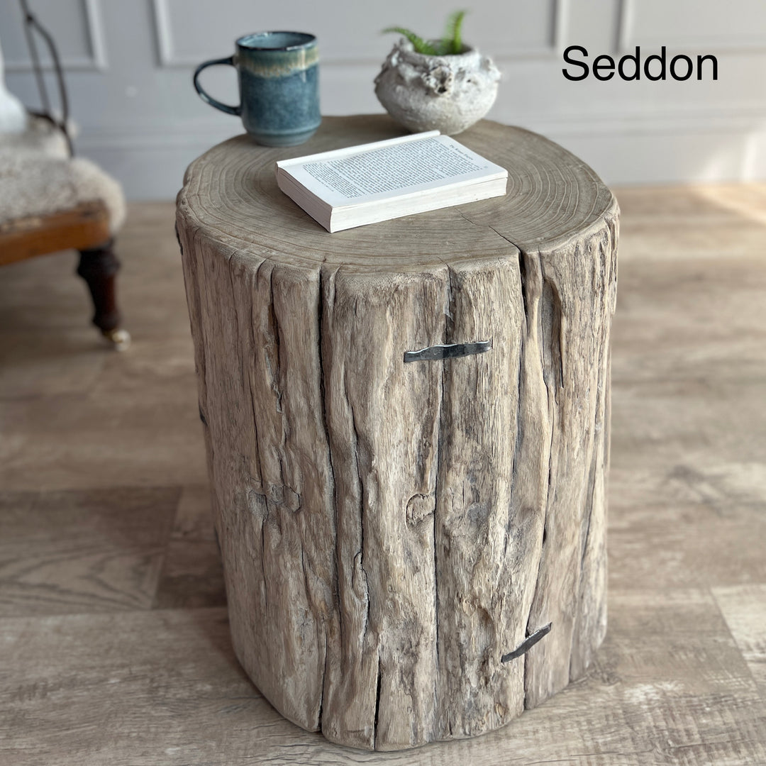 Salvaged Wood Tree Stump Side Tables s