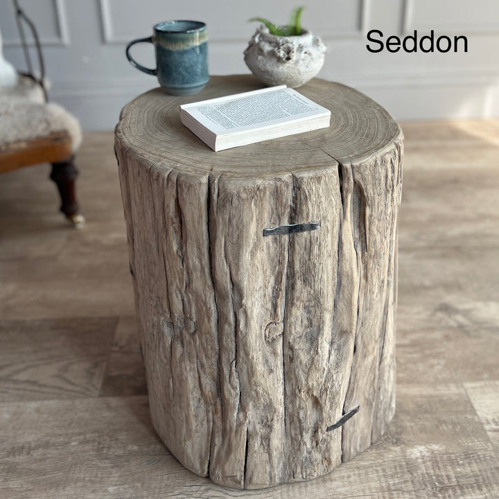 Salvaged Wood Tree Stump Side Tables s