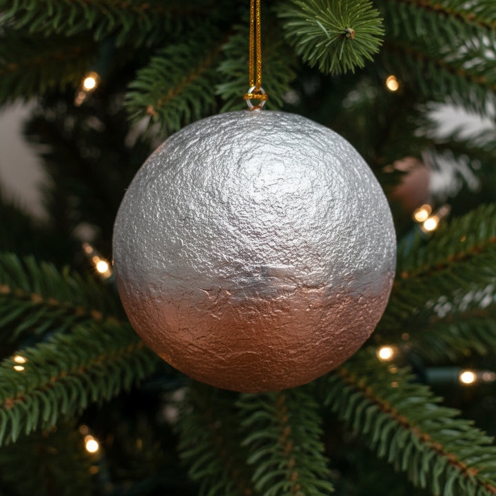 Silver Paper Mache Christmas Decoration 