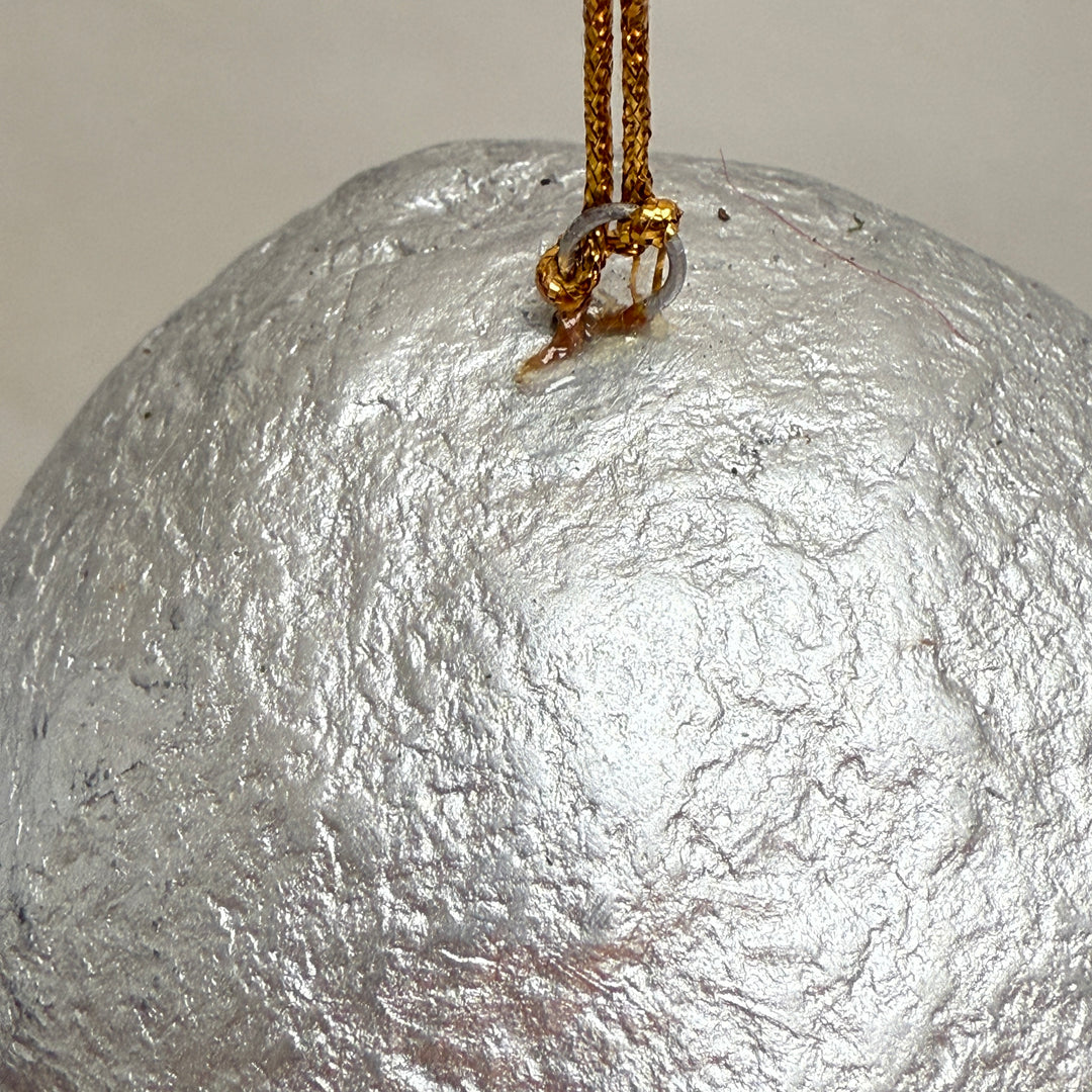 Silver Paper Mache Christmas Decoration