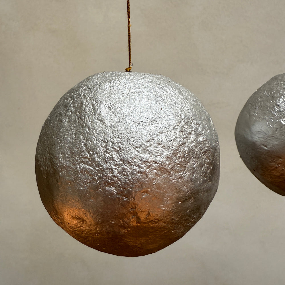 Silver Paper Mache Christmas Decoration