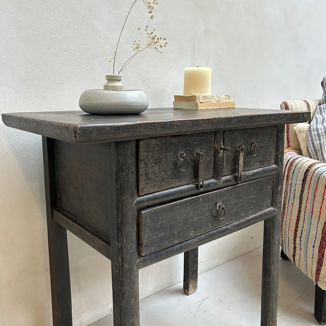 Small Antique Black Console Table | Shere