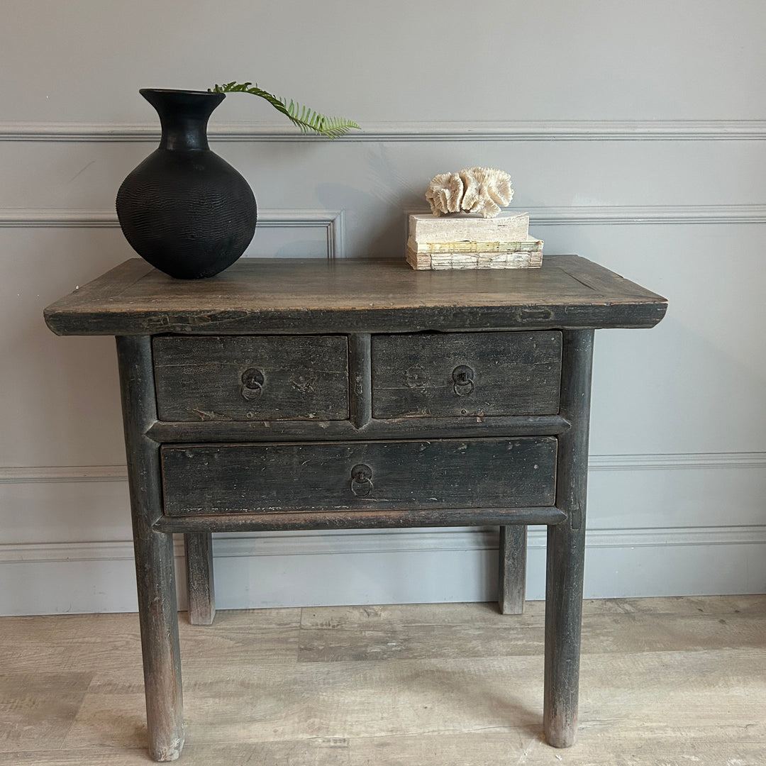 Small Antique Dark Wood Console Table | Farnham