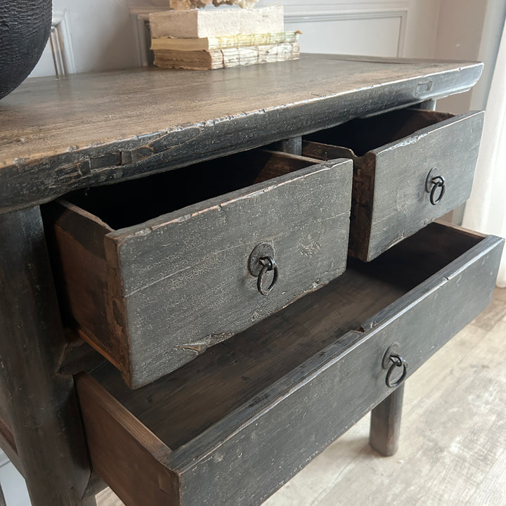 Small Antique Dark Wood Console Table | Farnham