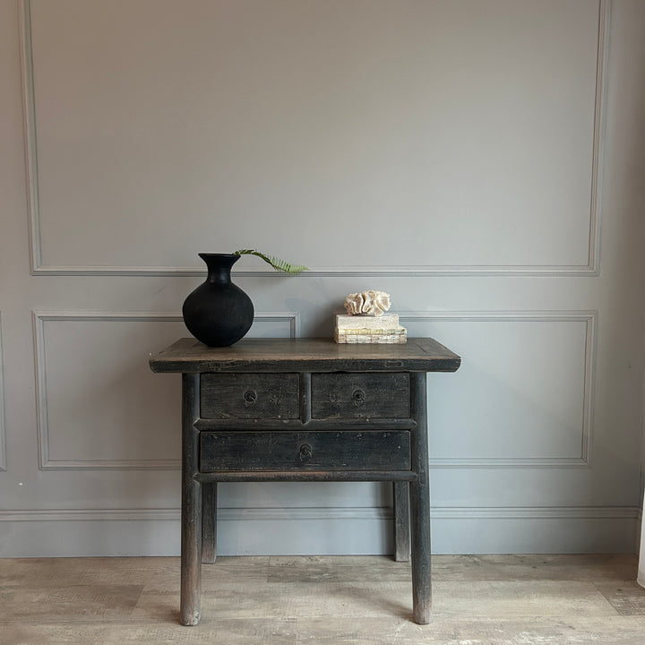 Small Antique Dark Wood Console Table | Farnham