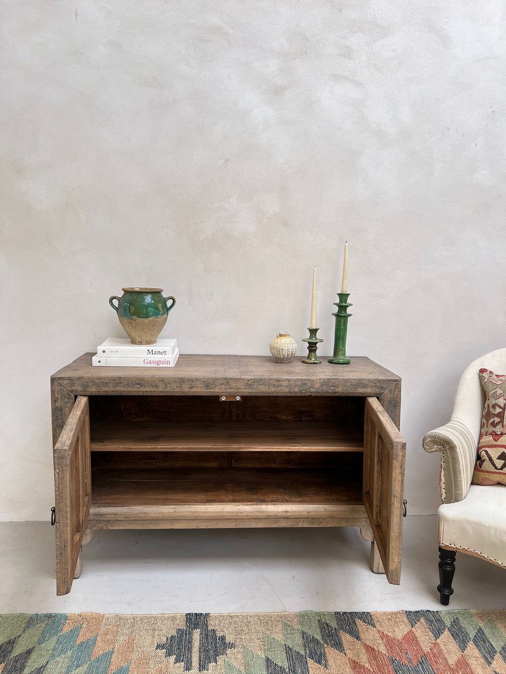 Small Antique Elm Cupboard | Gwynne