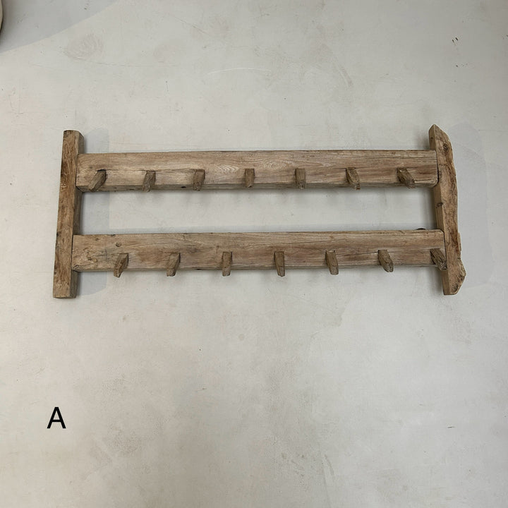 Small Antique Pale Timber Plough