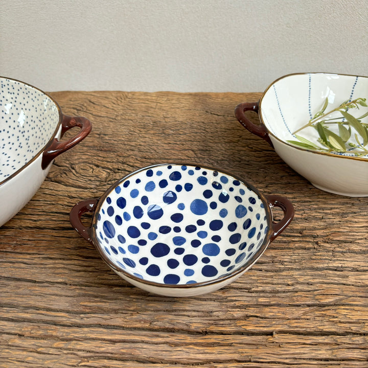 Small Ceramic Dots Serving Bowl