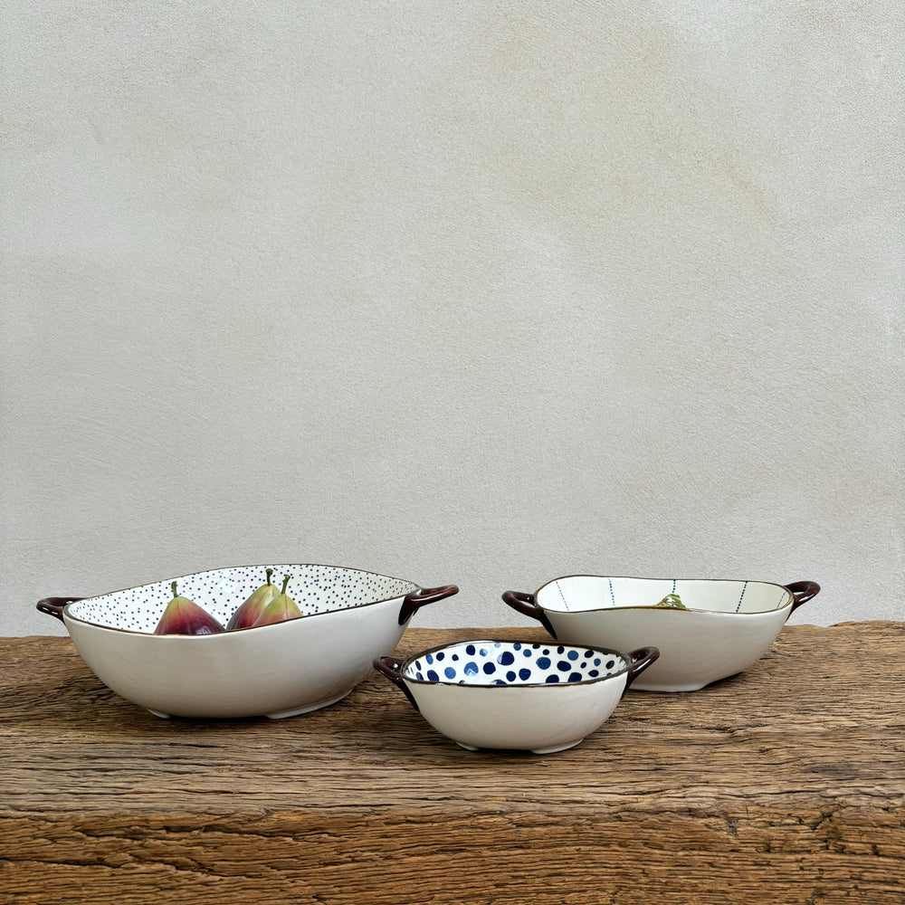 Small Ceramic Dots Serving Bowl