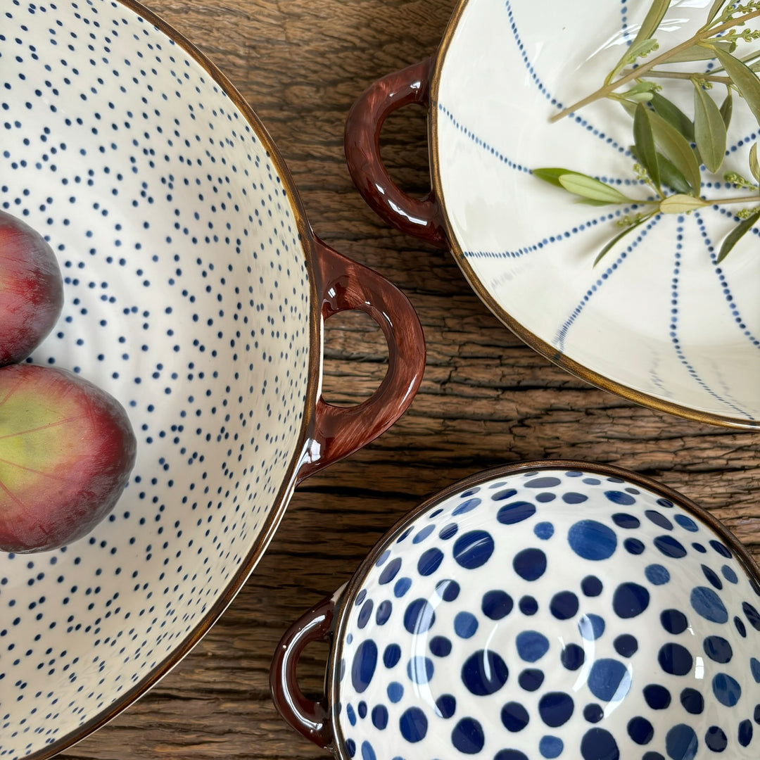 Small Ceramic Dots Serving Bowl