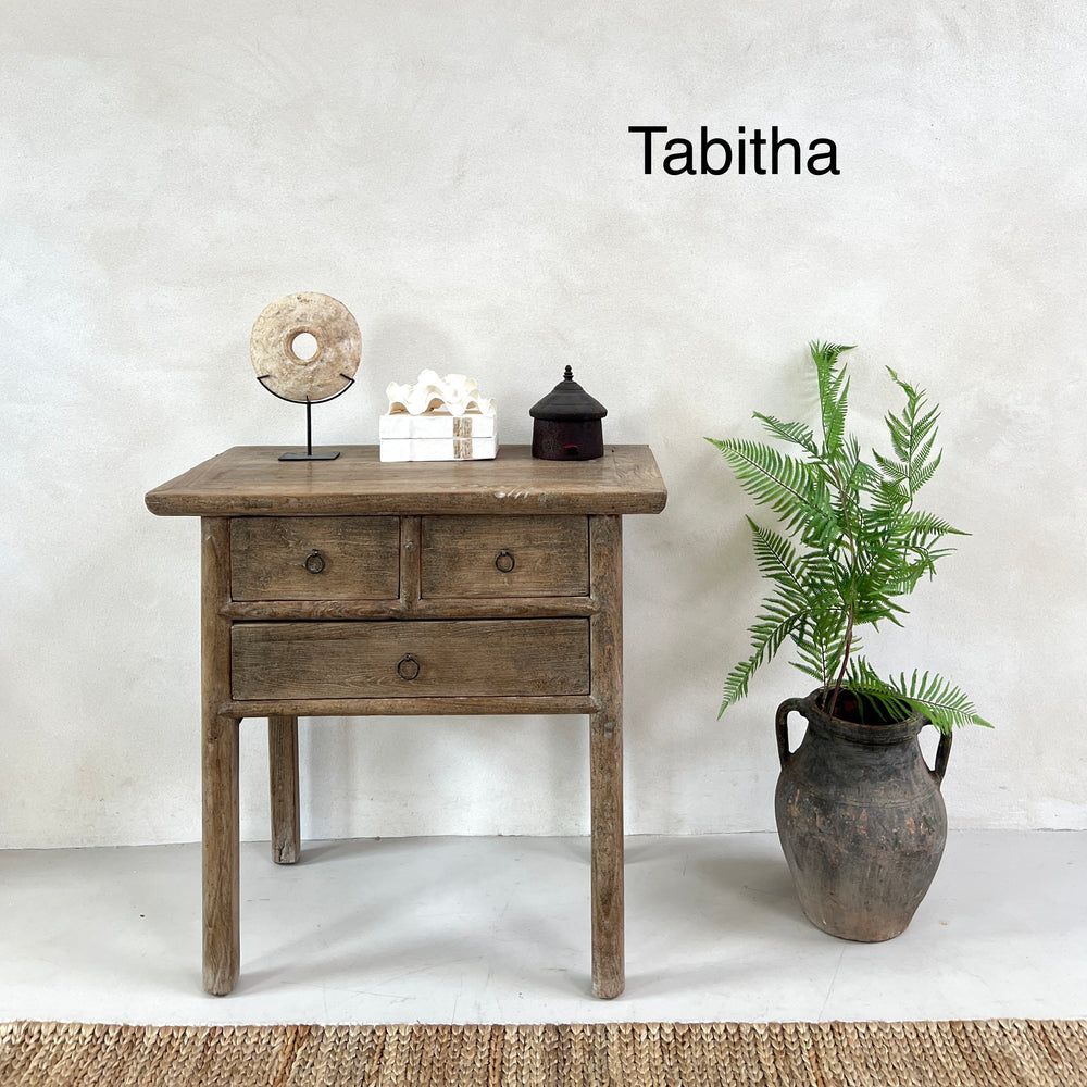 Small antique console table with drawers