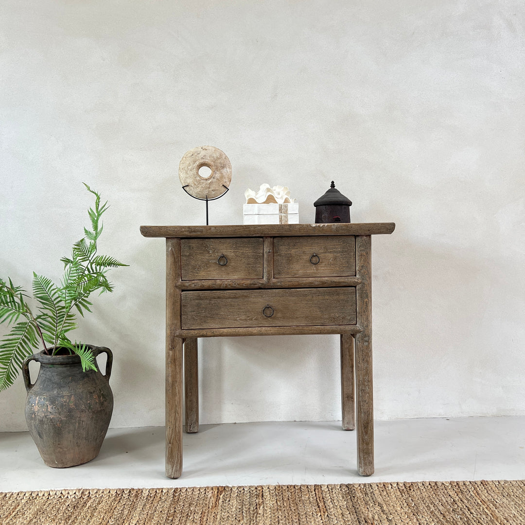 Small antique console table with drawers