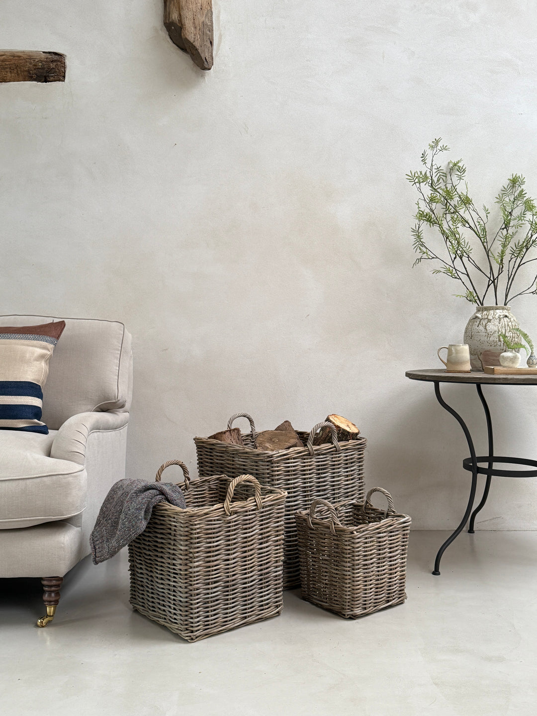 Square Log Baskets 