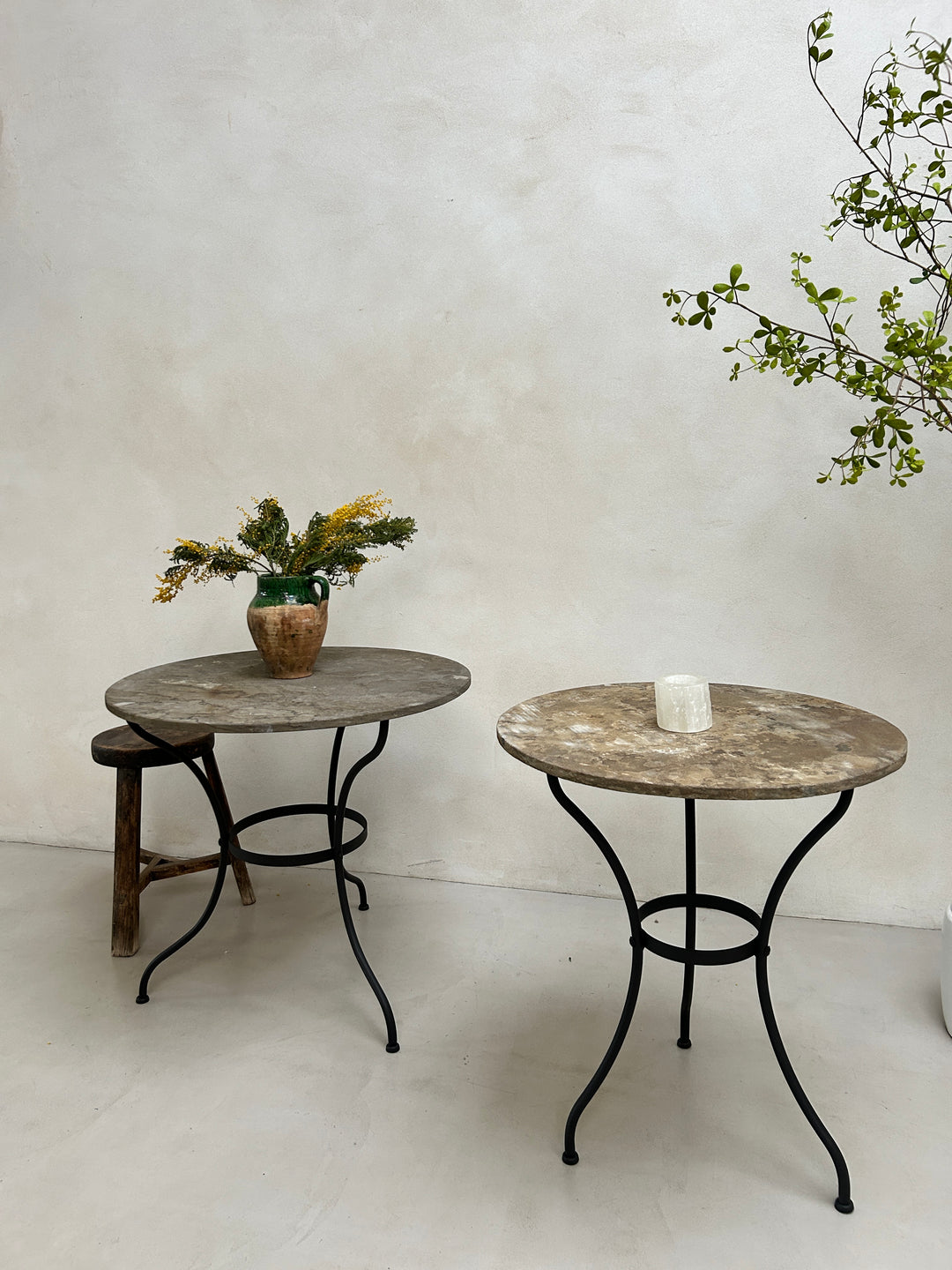 Stone top garden bistro round table
