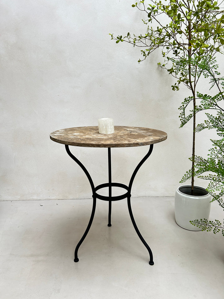 Stone top garden bistro round table